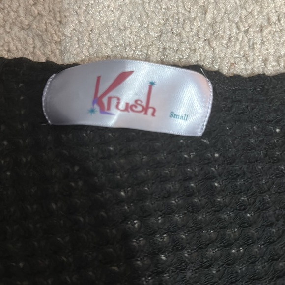 Black Waffle Knit Cardigan - Picture 2 of 3